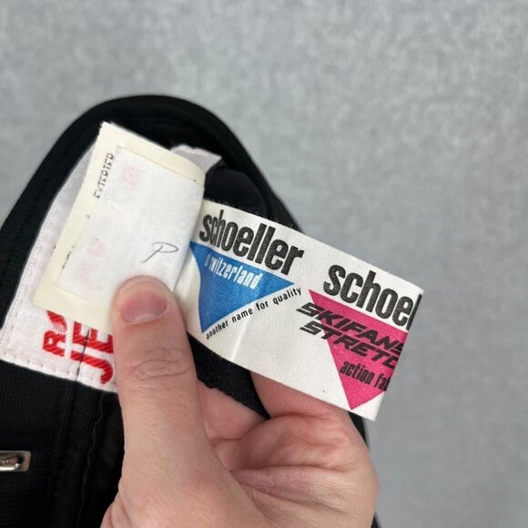 Roffe Women Jett Pant Size 14 Long Black Stretch Knit Vintage Wool Blend Stirrup - Picture 8 of 14